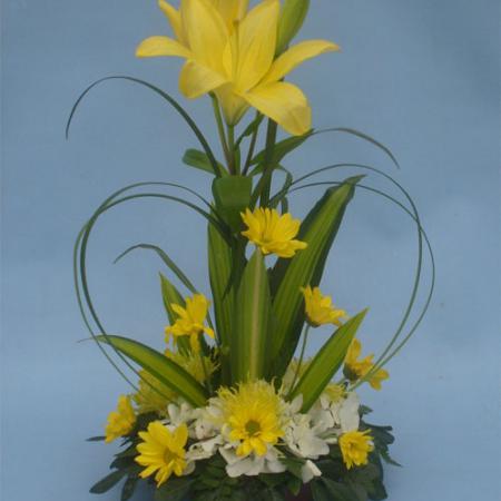 Arreglo lilium hortencia y margaritas