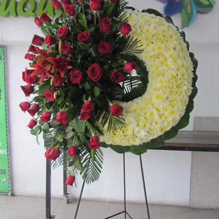 Corona moña de lado rojo