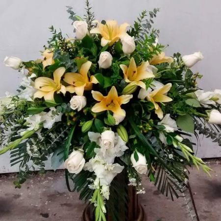 Manto cajón melón con blanco